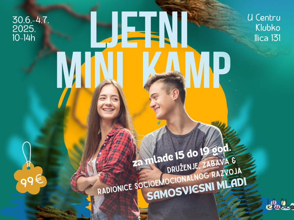 Samosvjesni mladi, ljetni mini kamp za mlade 15-19 godina